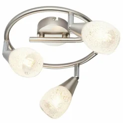Luminaires Globo Lighting Plafonnier Globo KRISTALL Nickel mat, 3 lumières