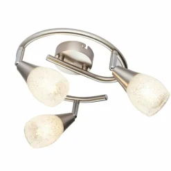 Luminaires Globo Lighting Plafonnier Globo KRISTALL Nickel mat, 3 lumières