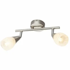 Luminaires Globo Lighting Plafonnier Globo KRISTALL Nickel mat, 2 lumières