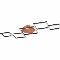 Lampes En Bois-Luminaires Globo Lighting Plafonnier Globo KURIO LED Noir, 1 lumière