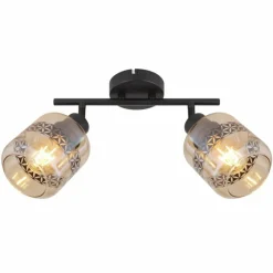 Luminaires Globo Lighting Plafonnier Globo LAZARUS Noir, 2 lumières