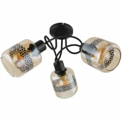 Luminaires Globo Lighting Plafonnier Globo LAZARUS Noir, 3 lumières