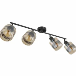 Luminaires Globo Lighting Plafonnier Globo LAZARUS Noir, 4 lumières