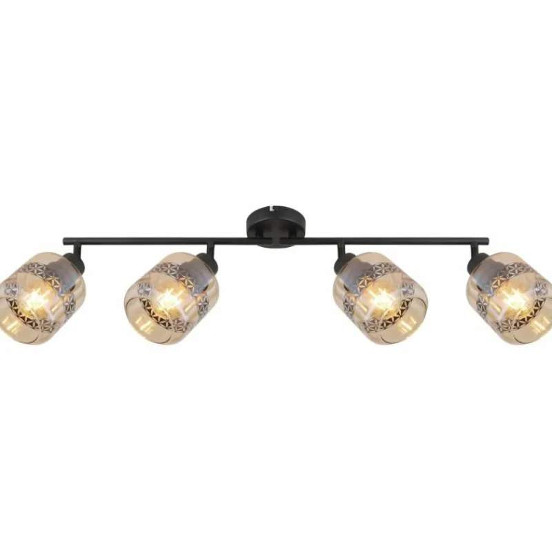 Luminaires Globo Lighting Plafonnier Globo LAZARUS Noir, 4 lumières