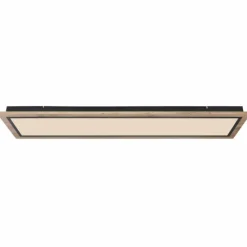 Lampes En Bois-Luminaires Globo Lighting Plafonnier Globo LEA LED Couleur bois, Noir, 1 lumière, Télécommandes