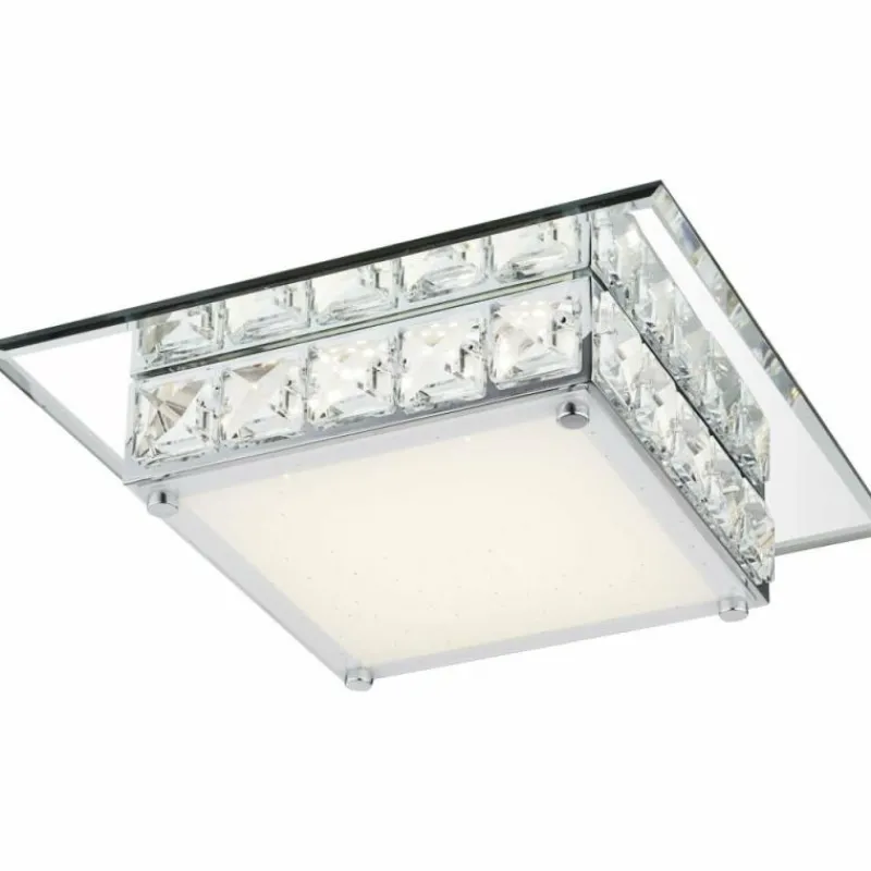 Luminaires Globo Lighting Plafonnier Globo LED Chrome, Verre, 1 lumière