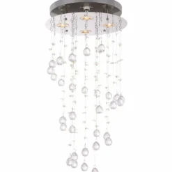 Luminaires Globo Lighting Plafonnier Globo LED Chrome, Clair, 4 lumières* Éclairage Led