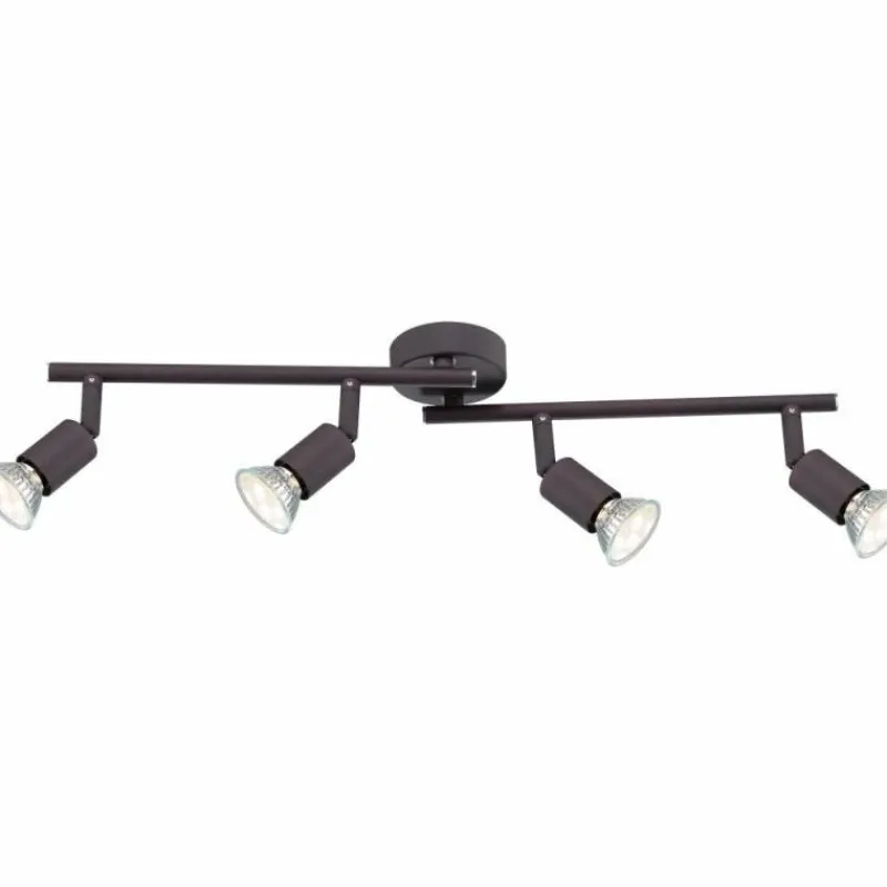 Luminaires Globo Lighting Plafonnier Globo LED Rouille, 4 lumières* Éclairage Led