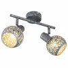 Lampes Vintages & Rétros-Luminaires Globo Lighting Plafonnier Globo LELA Argent Oxydé, 2 lumières