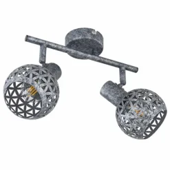 Lampes Vintages & Rétros-Luminaires Globo Lighting Plafonnier Globo LELA Argent Oxydé, 2 lumières