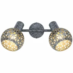 Lampes Vintages & Rétros-Luminaires Globo Lighting Plafonnier Globo LELA Argent Oxydé, 2 lumières
