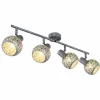 Lampes Vintages & Rétros-Luminaires Globo Lighting Plafonnier Globo LELA Argent Oxydé, 4 lumières