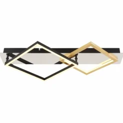 Lampes Dorées-Luminaires Globo Lighting Plafonnier Globo LESINA LED Chrome, Or, Noir, Blanc, 1 lumière