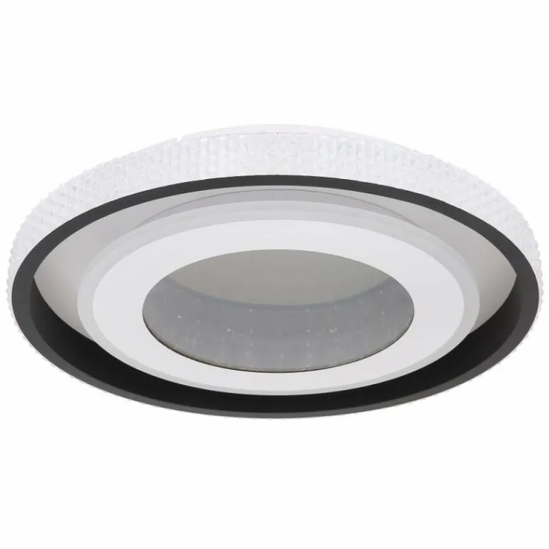 Luminaires Globo Lighting Plafonnier Globo LUCKY LED Noir, Blanc, 1 lumière, Télécommandes* Éclairage Led