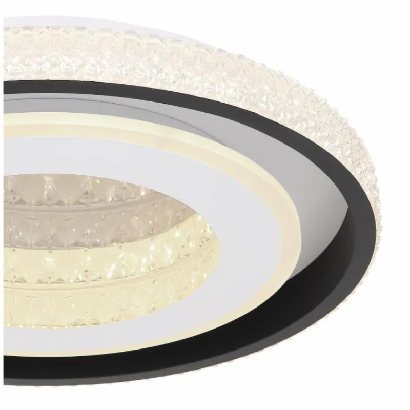 Luminaires Globo Lighting Plafonnier Globo LUCKY LED Noir, Blanc, 1 lumière, Télécommandes* Éclairage Led