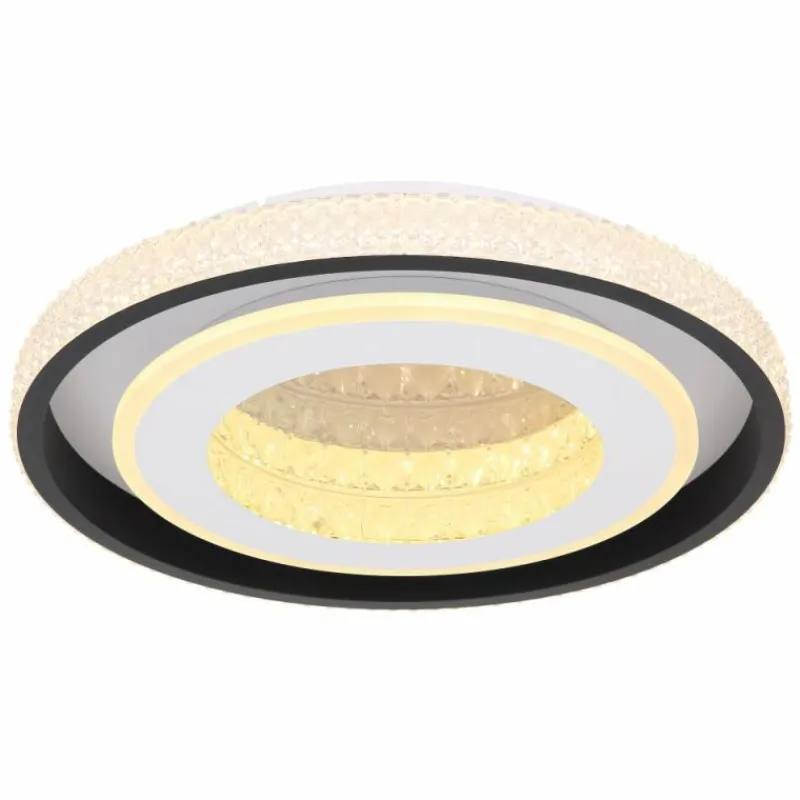 Luminaires Globo Lighting Plafonnier Globo LUCKY LED Noir, Blanc, 1 lumière, Télécommandes* Éclairage Led