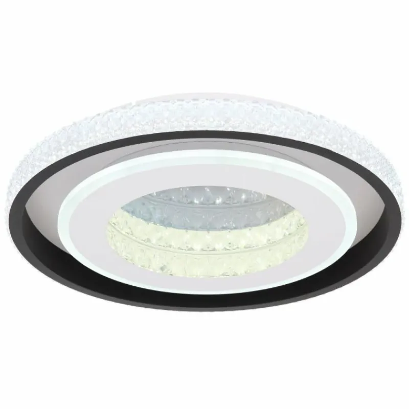 Luminaires Globo Lighting Plafonnier Globo LUCKY LED Noir, Blanc, 1 lumière, Télécommandes* Éclairage Led