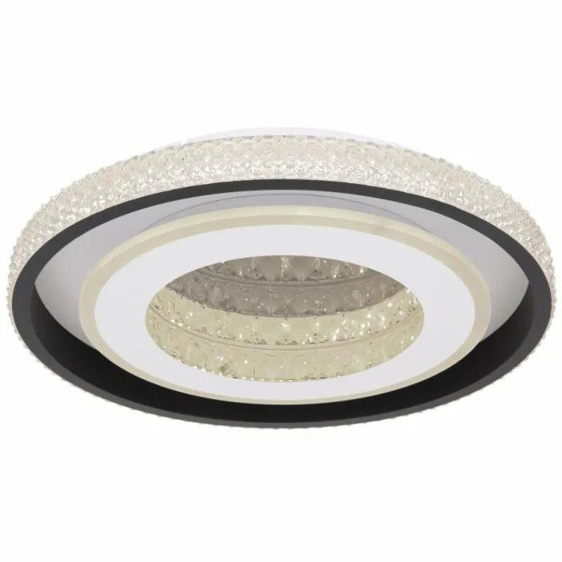 Luminaires Globo Lighting Plafonnier Globo LUCKY LED Noir, Blanc, 1 lumière, Télécommandes* Éclairage Led