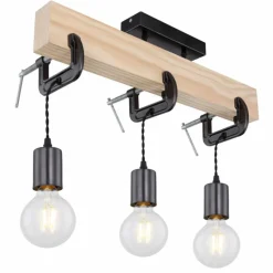 Lampes Industrielles-Luminaires Globo Lighting Plafonnier Globo LUDI Noir, 3 lumières