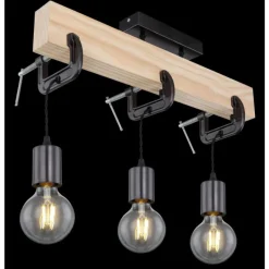 Lampes Industrielles-Luminaires Globo Lighting Plafonnier Globo LUDI Noir, 3 lumières