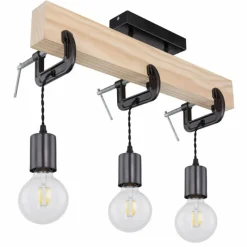Lampes Industrielles-Luminaires Globo Lighting Plafonnier Globo LUDI Noir, 3 lumières