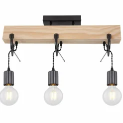Lampes Industrielles-Luminaires Globo Lighting Plafonnier Globo LUDI Noir, 3 lumières
