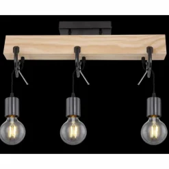 Lampes Industrielles-Luminaires Globo Lighting Plafonnier Globo LUDI Noir, 3 lumières