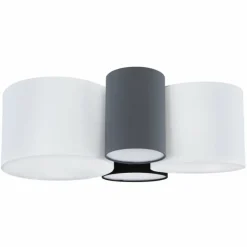 Lampes En Tissu-Luminaires Globo Lighting Plafonnier Globo MAKKI Blanc, 4 lumières