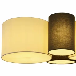 Lampes En Tissu-Luminaires Globo Lighting Plafonnier Globo MAKKI Blanc, 4 lumières