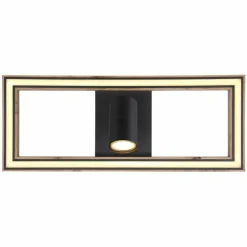 Lampes En Bois-Luminaires Globo Lighting Plafonnier Globo MANDERA LED Noir, 1 lumière