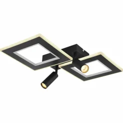 Luminaires Globo Lighting Plafonnier Globo MARIAN LED Noir, 1 lumière, Télécommandes, Changeur de couleurs* Éclairage Led