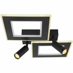 Luminaires Globo Lighting Plafonnier Globo MARIAN LED Noir, 1 lumière, Télécommandes, Changeur de couleurs* Éclairage Led