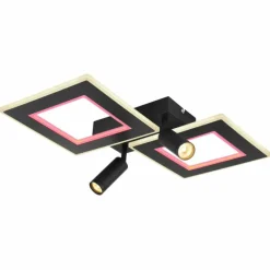 Luminaires Globo Lighting Plafonnier Globo MARIAN LED Noir, 1 lumière, Télécommandes, Changeur de couleurs* Éclairage Led