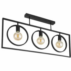 Lampes Industrielles-Luminaires Globo Lighting Plafonnier Globo MARKUS Noir, 3 lumières