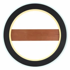 Lampes En Bois-Luminaires Globo Lighting Plafonnier Globo MATTIA LED Bois foncé, Noir, 1 lumière