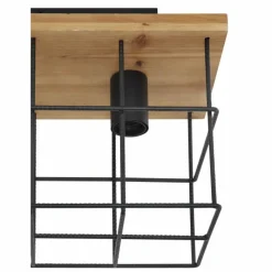 Lampes Vintages & Rétros-Luminaires Globo Lighting Plafonnier Globo MERRIL Bois clair, Noir, 3 lumières