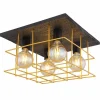 Lampes Dorées-Luminaires Globo Lighting Plafonnier Globo MERRIL Noir, 4 lumières