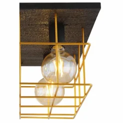 Lampes Dorées-Luminaires Globo Lighting Plafonnier Globo MERRIL Noir, 4 lumières