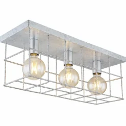 Lampes Industrielles-Luminaires Globo Lighting Plafonnier Globo MERRIL Zingué, 3 lumières