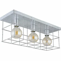 Lampes Industrielles-Luminaires Globo Lighting Plafonnier Globo MERRIL Zingué, 3 lumières