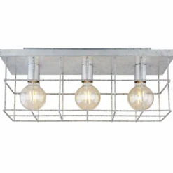 Lampes Industrielles-Luminaires Globo Lighting Plafonnier Globo MERRIL Zingué, 3 lumières