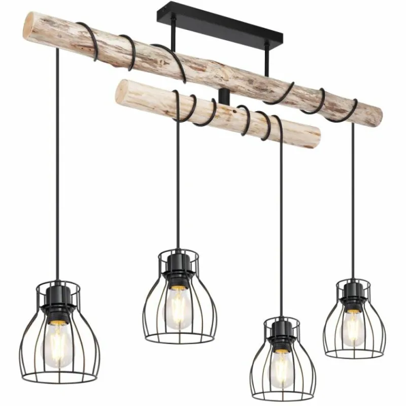 Luminaires Scandinaves-Luminaires Globo Lighting Plafonnier Globo MINA Noir, 4 lumières