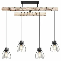 Luminaires Scandinaves-Luminaires Globo Lighting Plafonnier Globo MINA Noir, 4 lumières