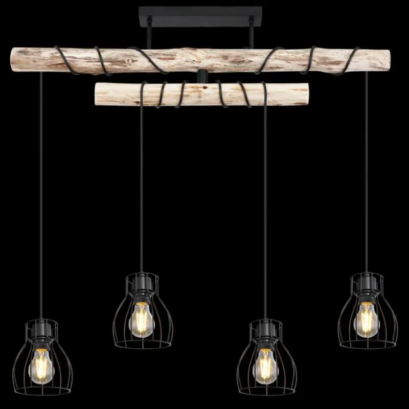 Luminaires Scandinaves-Luminaires Globo Lighting Plafonnier Globo MINA Noir, 4 lumières