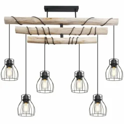 Luminaires Scandinaves-Luminaires Globo Lighting Plafonnier Globo MINA Noir, 6 lumières