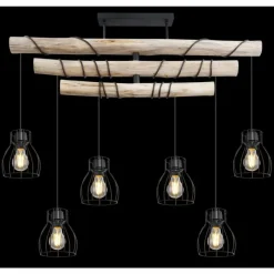 Luminaires Scandinaves-Luminaires Globo Lighting Plafonnier Globo MINA Noir, 6 lumières