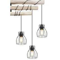 Luminaires Scandinaves-Luminaires Globo Lighting Plafonnier Globo MINA Noir, 6 lumières