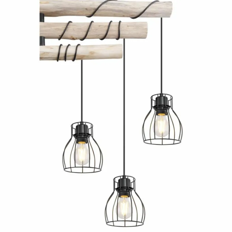 Luminaires Scandinaves-Luminaires Globo Lighting Plafonnier Globo MINA Noir, 6 lumières