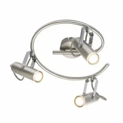 Luminaires Globo Lighting Plafonnier Globo MIRRI LED Nickel mat, 3 lumières* Spots Et Projecteurs