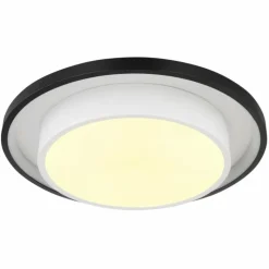 Luminaires Globo Lighting Plafonnier Globo MORGAN LED Noir, 1 lumière, Télécommandes* Éclairage Led